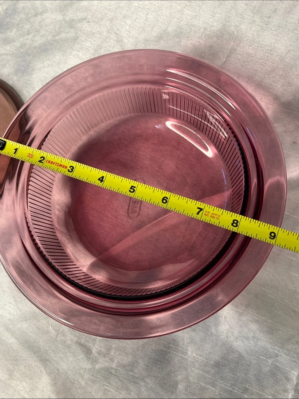 Corning Visions V-31-B 1‎ Qt Cranberry Casserole Dish w/ Pyrex V-1.5-C Lid